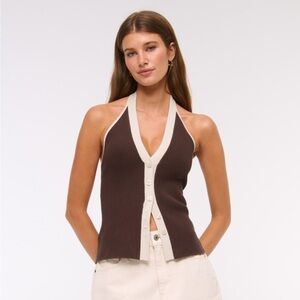 NWT Abercrombie Ribbed Halter Sweater Vest SIZE S